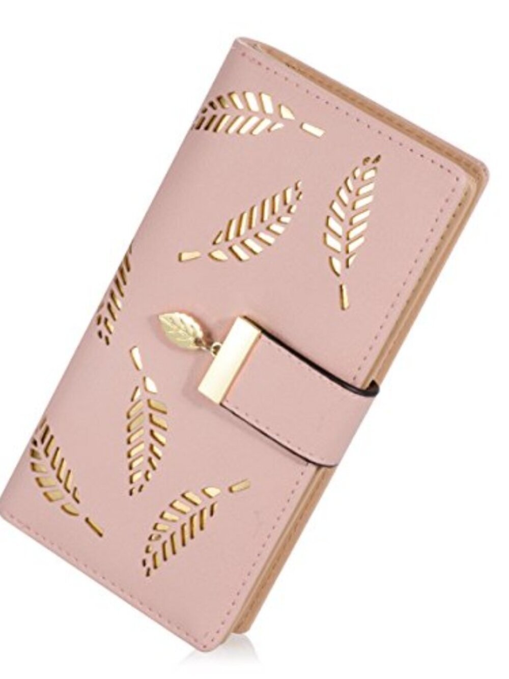 BRAND NEW Women's Long Leaf Bifold Wallet Leather Card Holder